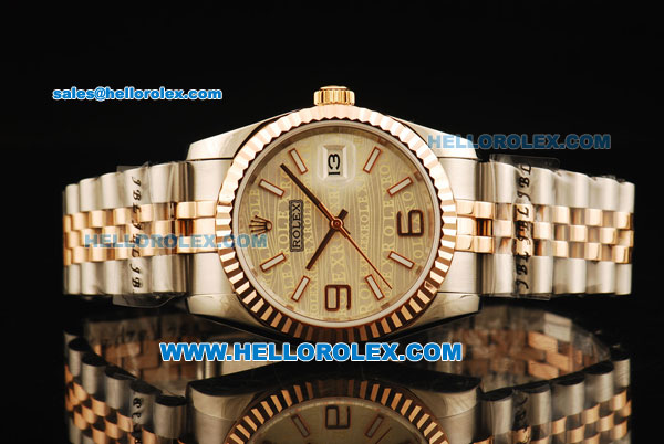 Rolex Datejust Automatic with White Dial and Rose Gold Case -Marking - Click Image to Close